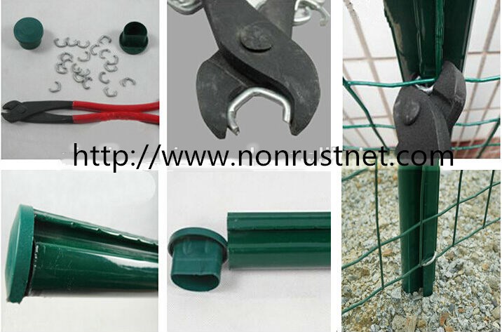  post of Green pvc mesh fencing