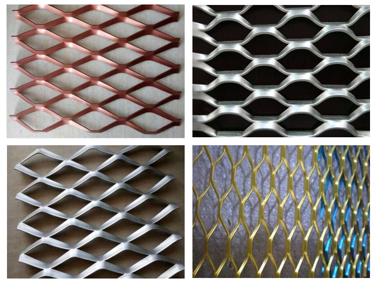 Expanded metal building exterior mesh panel