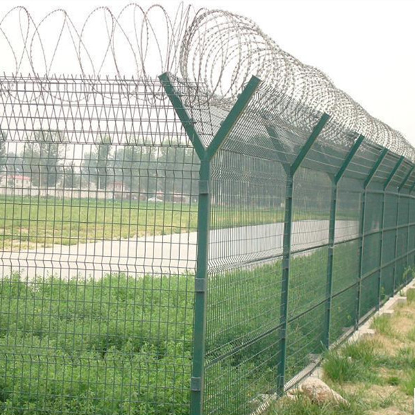 Concertina wire for airport security fencing