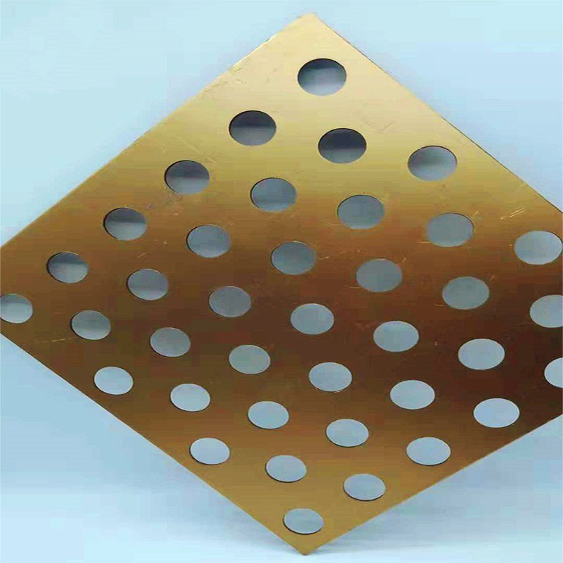 Copper perforated decorative ceiling panel