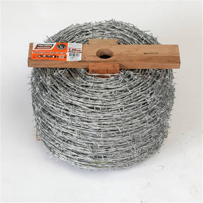 Galvanized double twist barbed Wire fence